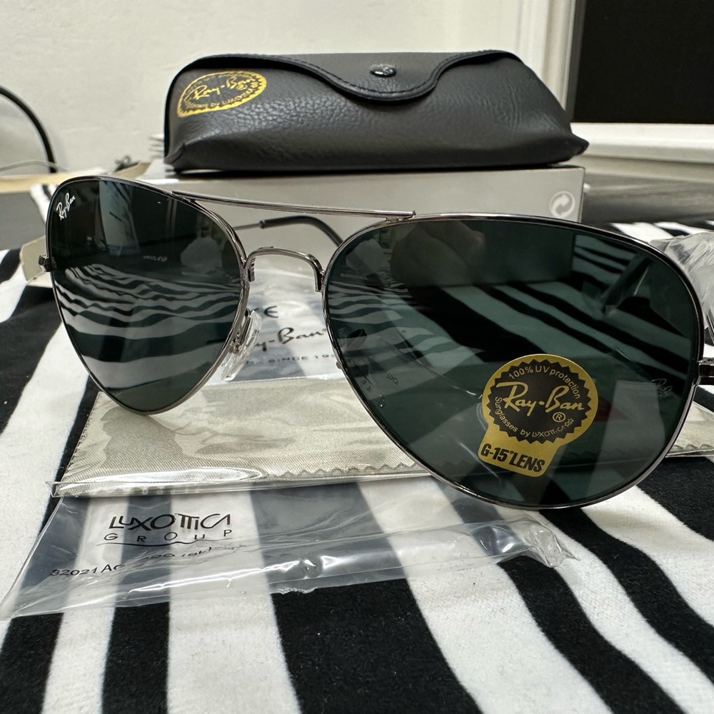 Ray-Ban Silver and Black Sunglasses